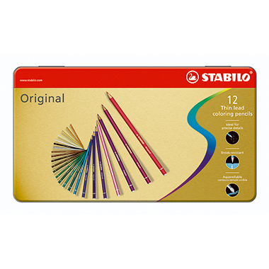 STABILO® Farbstift Original 12 St./Pck. titanweiß, neutralgelb, indischgelb, zinnoberrot, karminrot