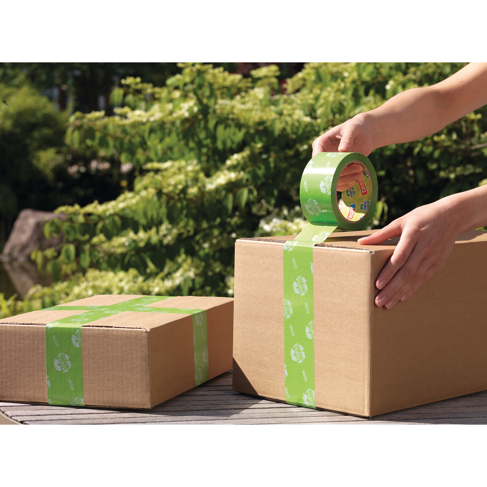 tesa® Packband tesapack® Eco & Strong mit Aufdruck grün