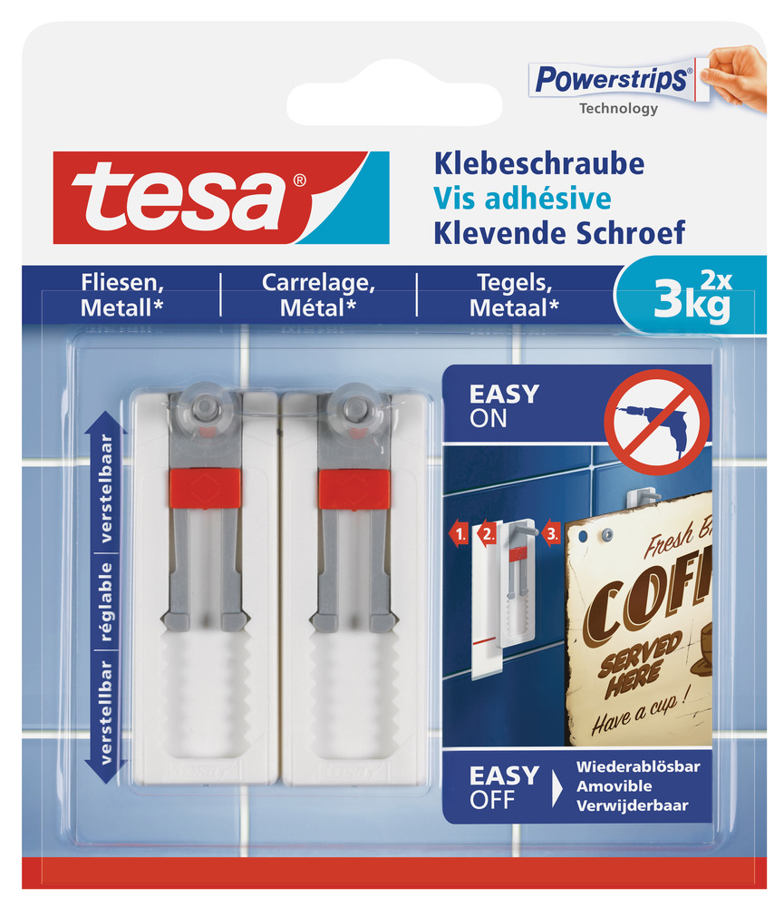 tesa® Klebeschraube Fliesen & Metall