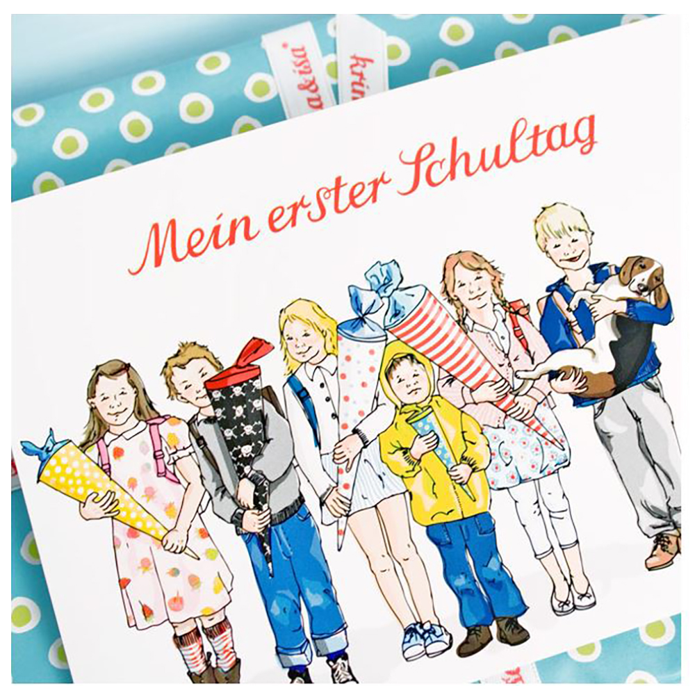 krima & isa Postkarte Mein erster Schultag