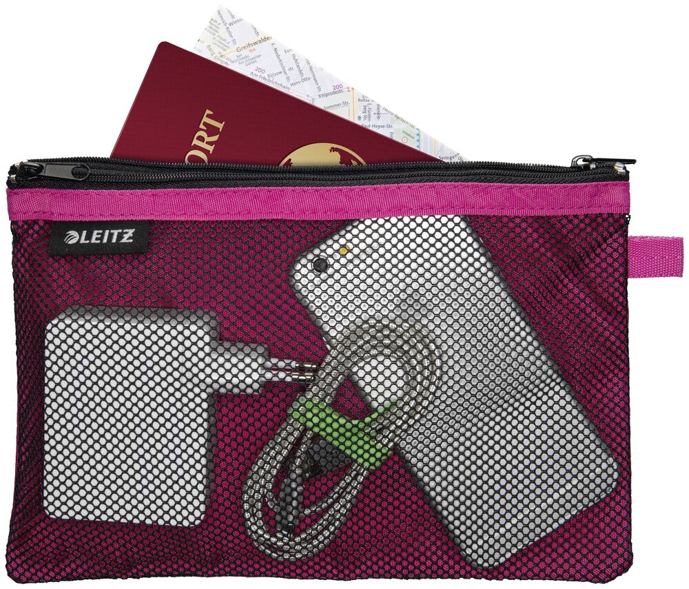 Leitz Reißverschlusstasche WOW Traveller 23 x 15 cm pink