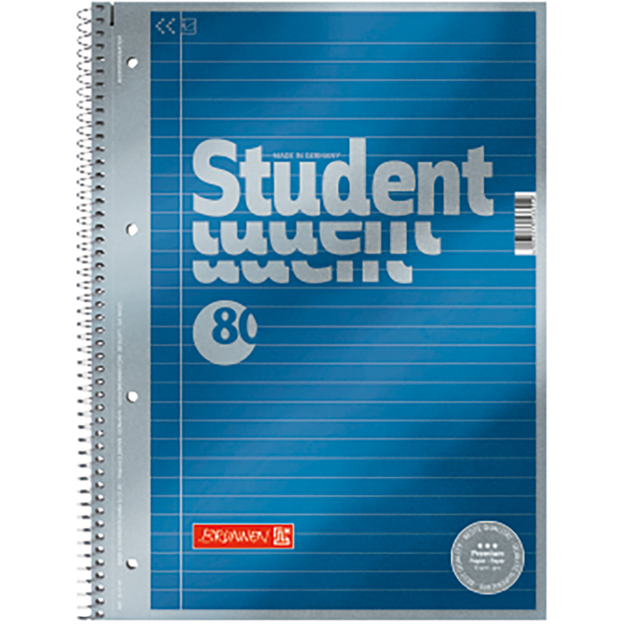 BRUNNEN Collegeblock Student Premium DIN A4, Lineatur 21, mit Rand innen 21