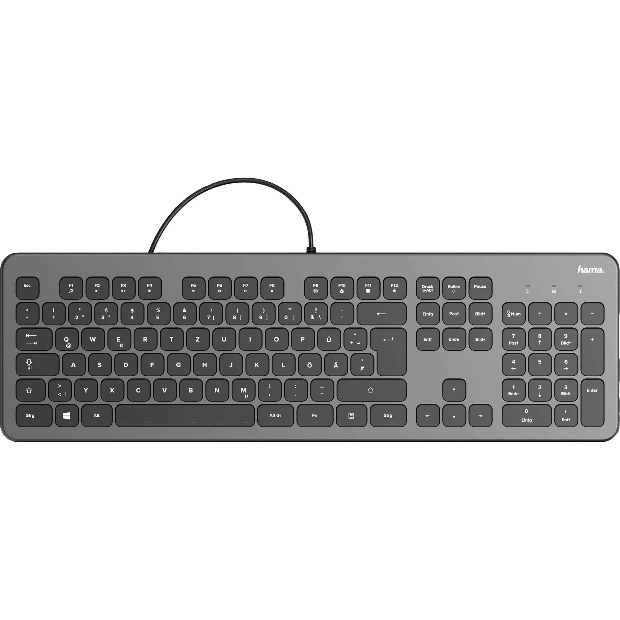 Hama Tastatur KC-700 anthrazit, schwarz