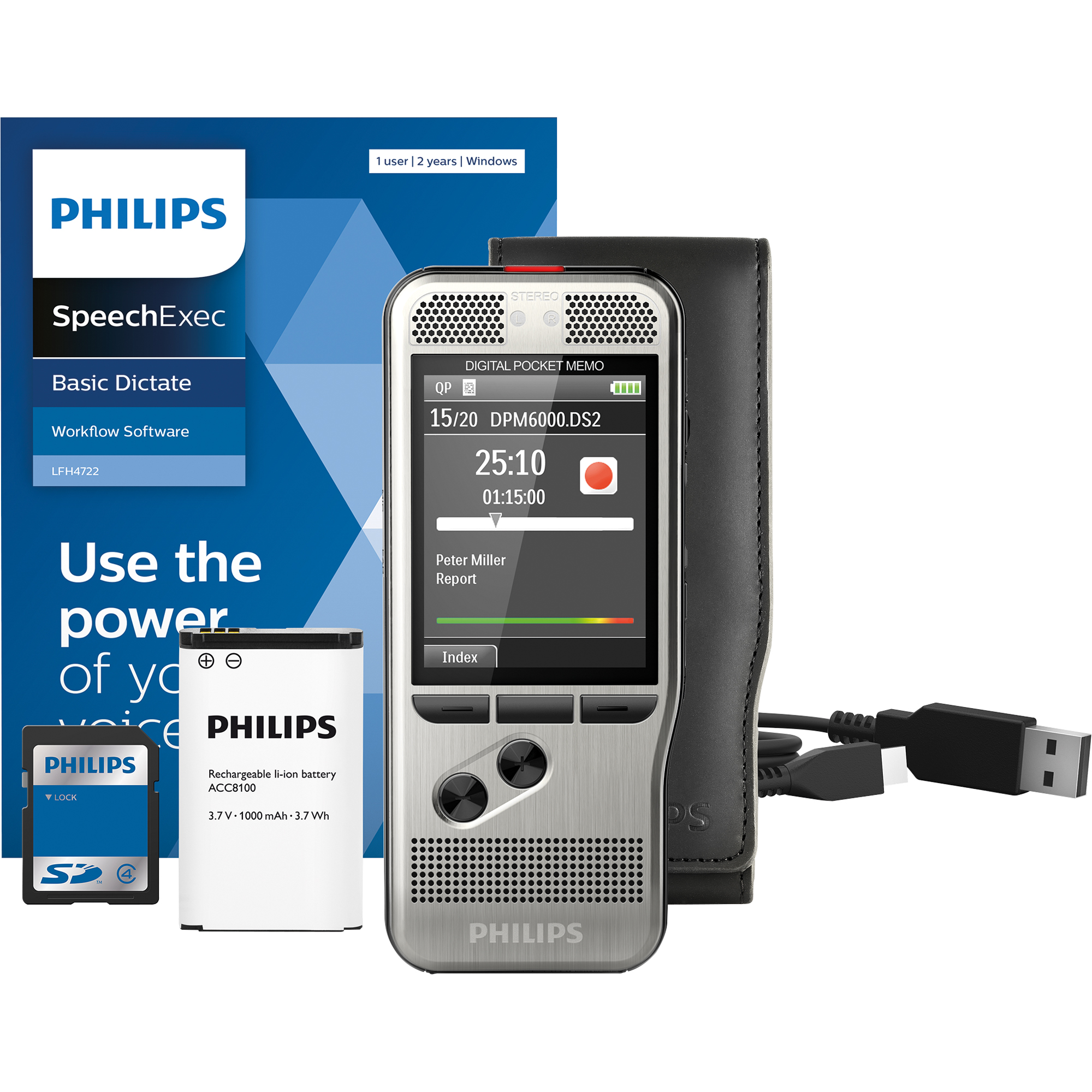 Philips Diktiergerät Digital Pocket Memo DPM600002