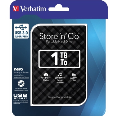 Verbatim Festplatte extern Store n Go 1 Tbyte schwarz