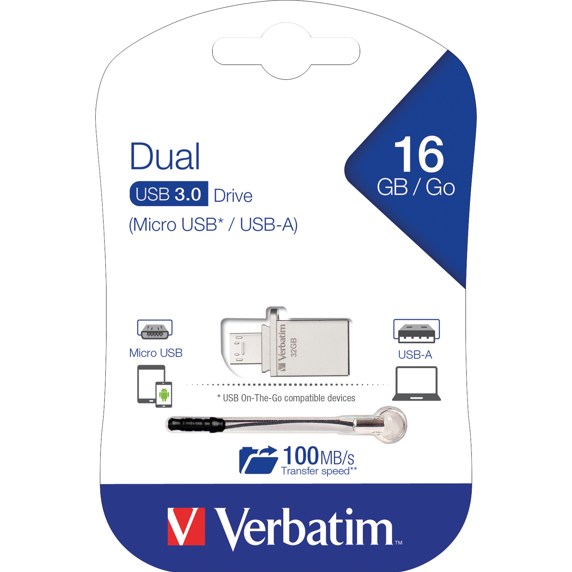 Verbatim USB Stick OTG Micro Drive USB 3.0 16 Gbyte