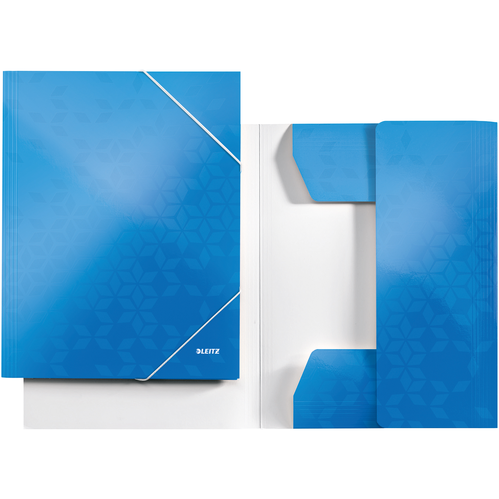 Leitz Eckspanner WOW Karton 250 Bl. (80g/m²) blau, metallic