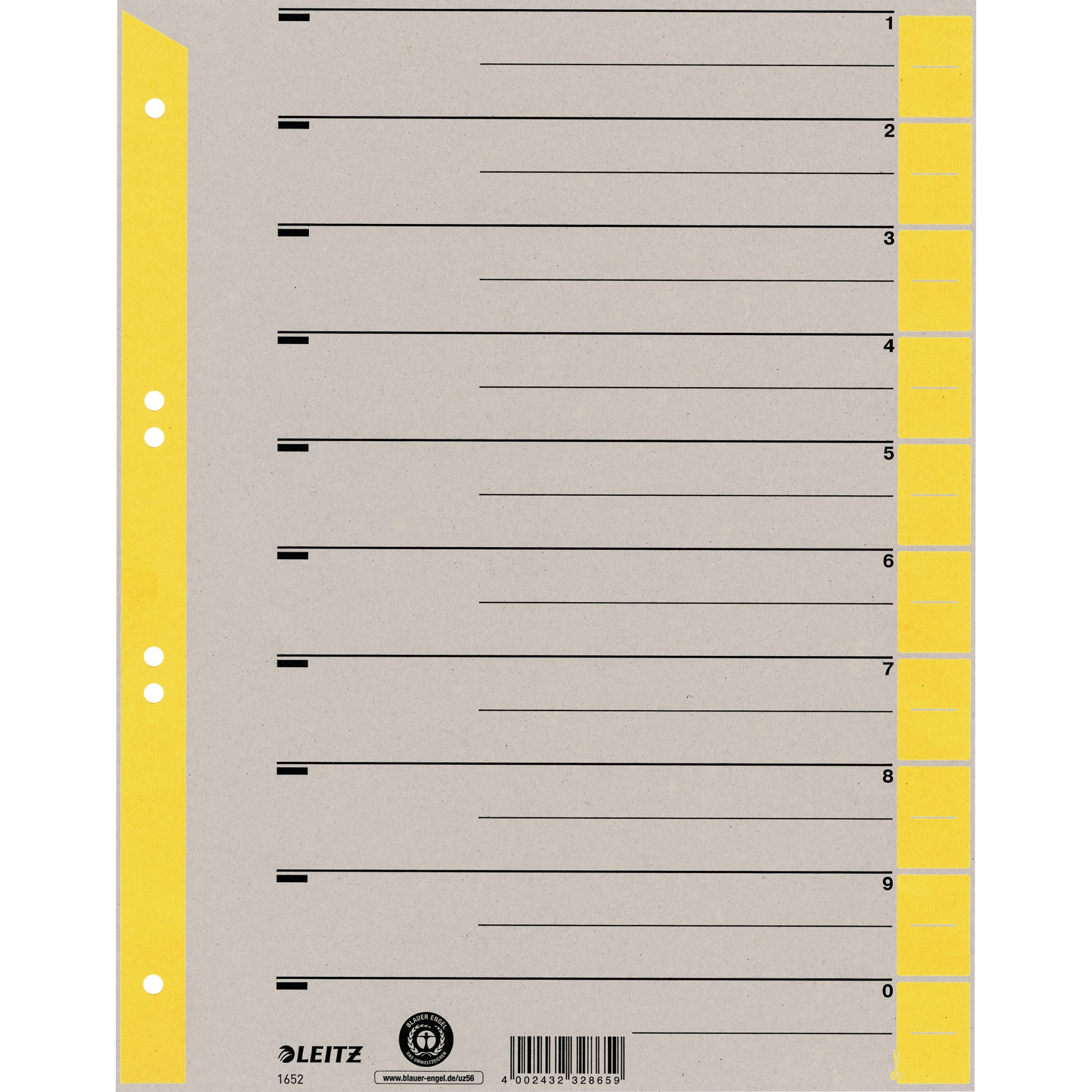 Leitz Trennblatt aus Kraftkarton gelb