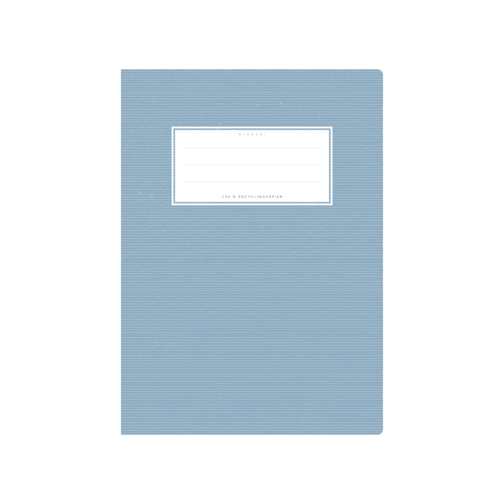 minouki Heftumschlag DIN A5 aus Recyclingpapier einfarbig hellblau