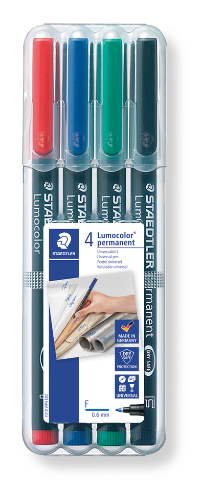 STAEDTLER® Folienstift Lumocolor® permanent 318 4 St./Pck. verschiedene Farben