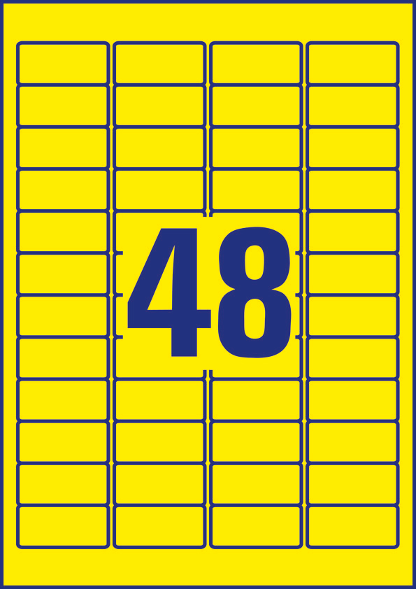 Avery Zweckform Universaletikett 45,7 x 21,2 mm, ablösbar gelb