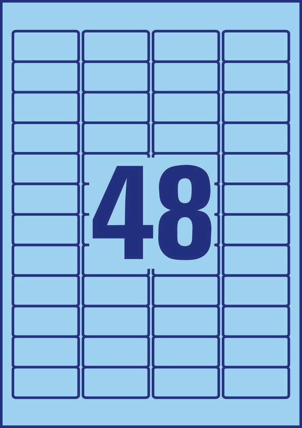 Avery Zweckform Universaletikett 45,7 x 21,2 mm, ablösbar blau