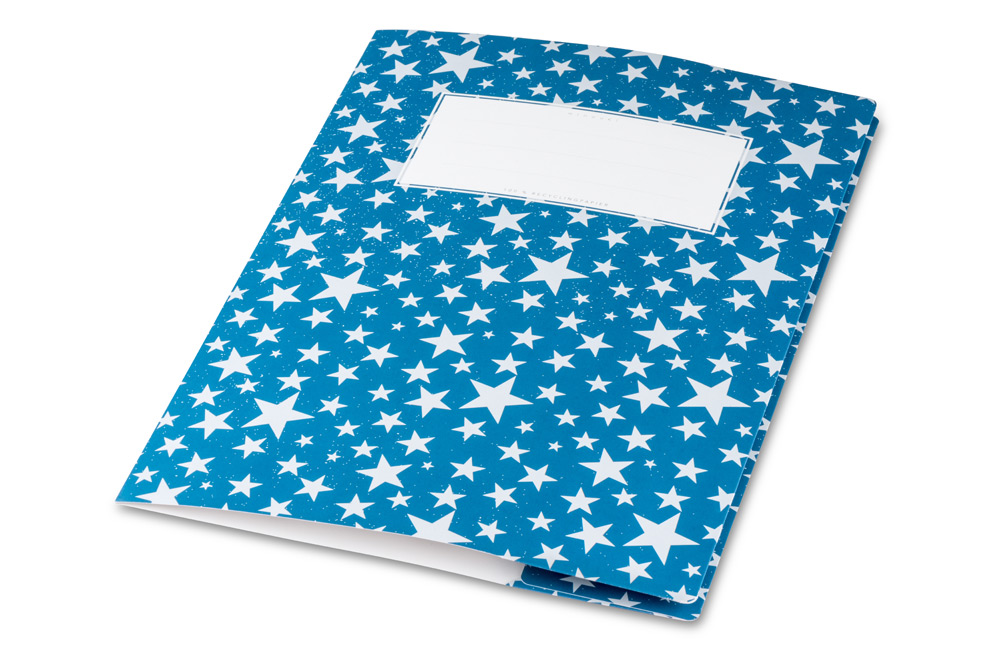 minouki Heftumschlag DIN A4 aus Recyclingpapier gemustert dunkelblau