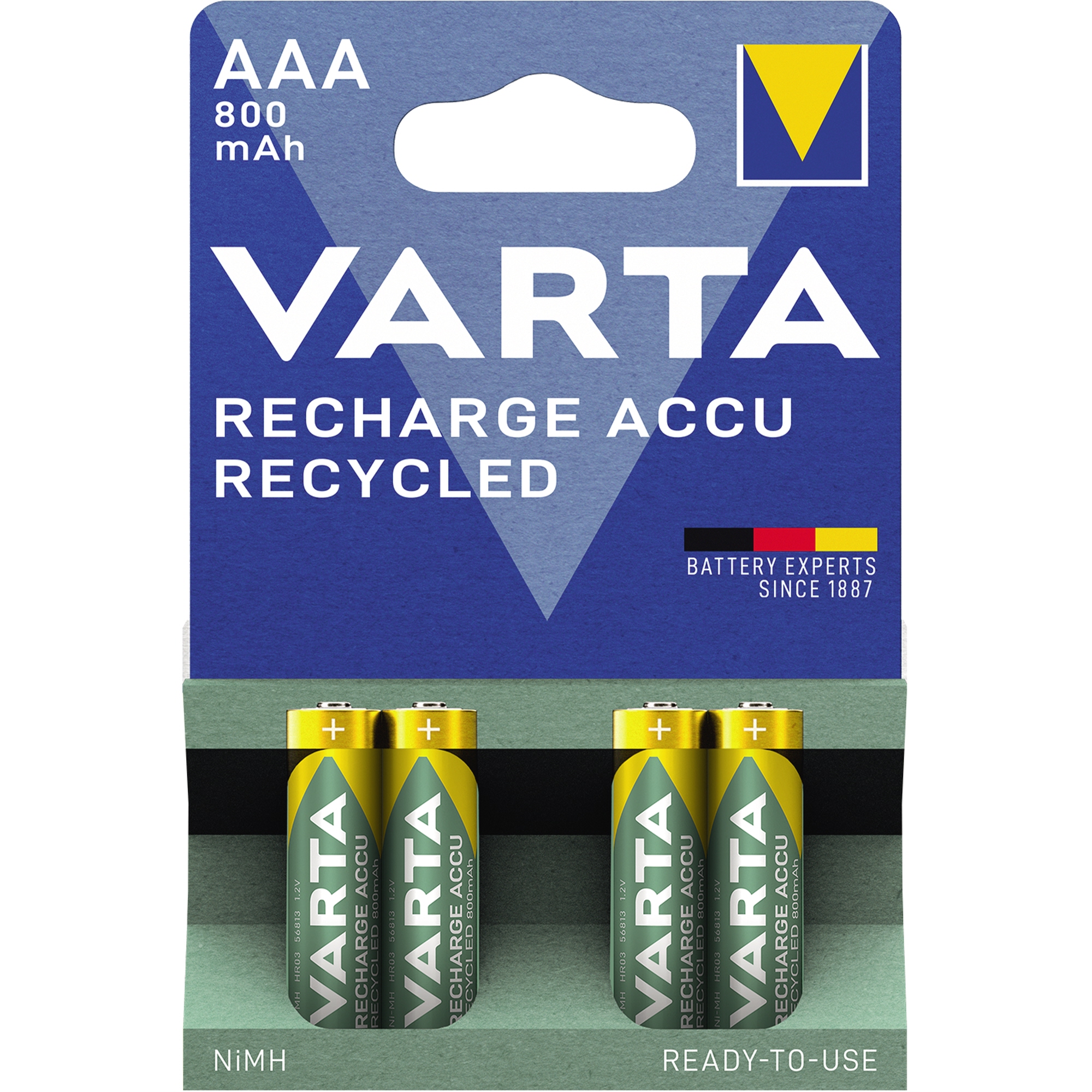 Varta Akku Recycled AAA NIMH 800mAh 4er Pack