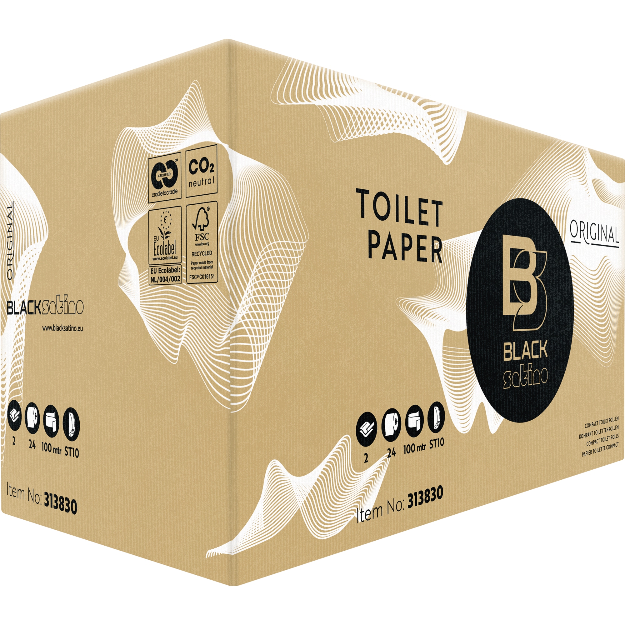 BlackSatino Toilettenpapier Original ST10 2-lagig 24er Pack
