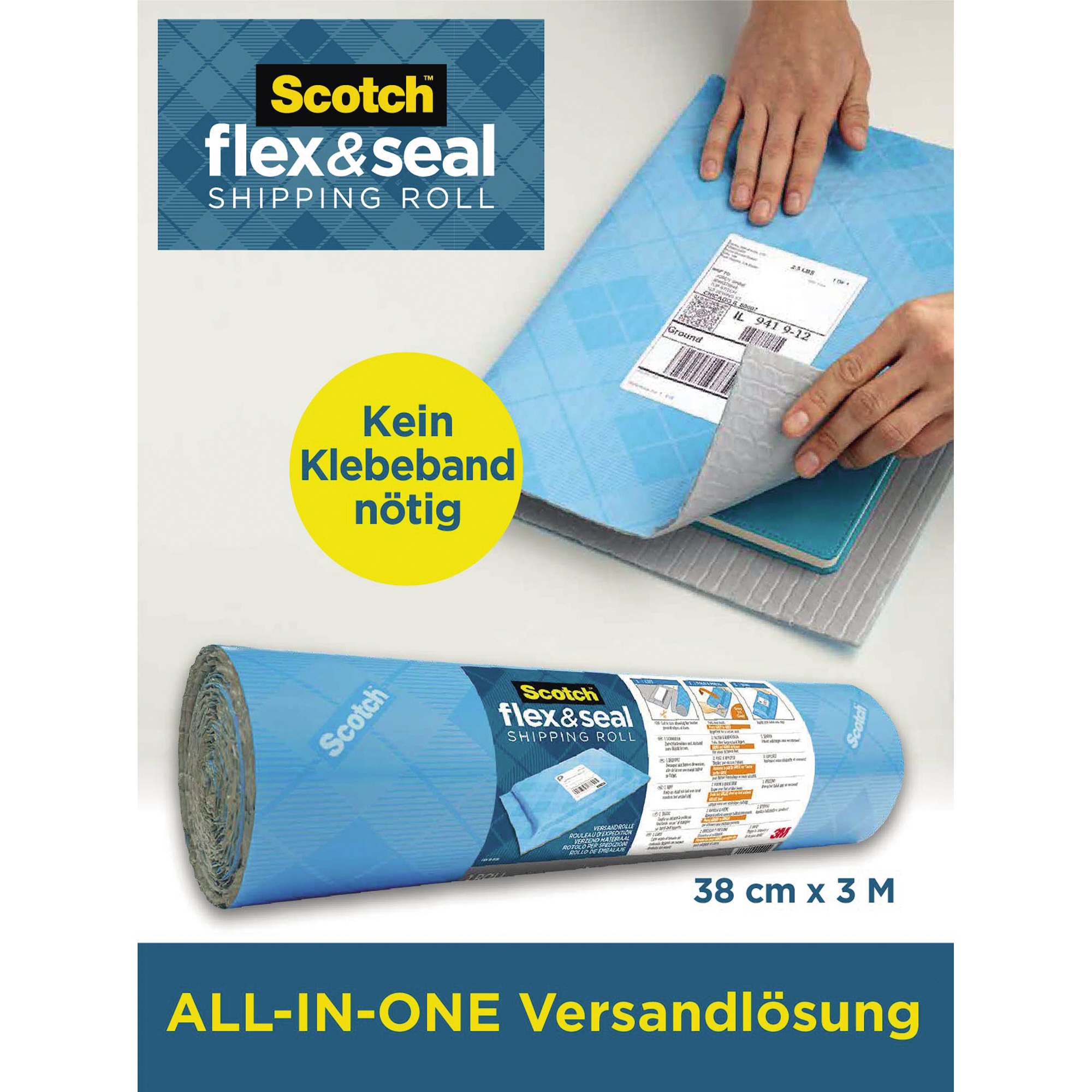 Scotch® Luftpolsterfolie Flex & Seal 38cmx3m