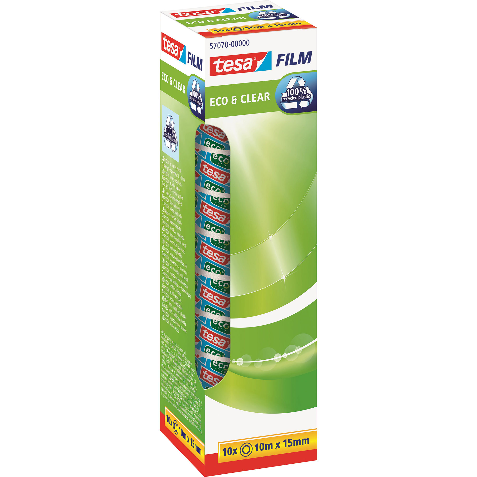 tesa® Klebefilm Eco & Clear 15 mm x 10 m 10er Pack