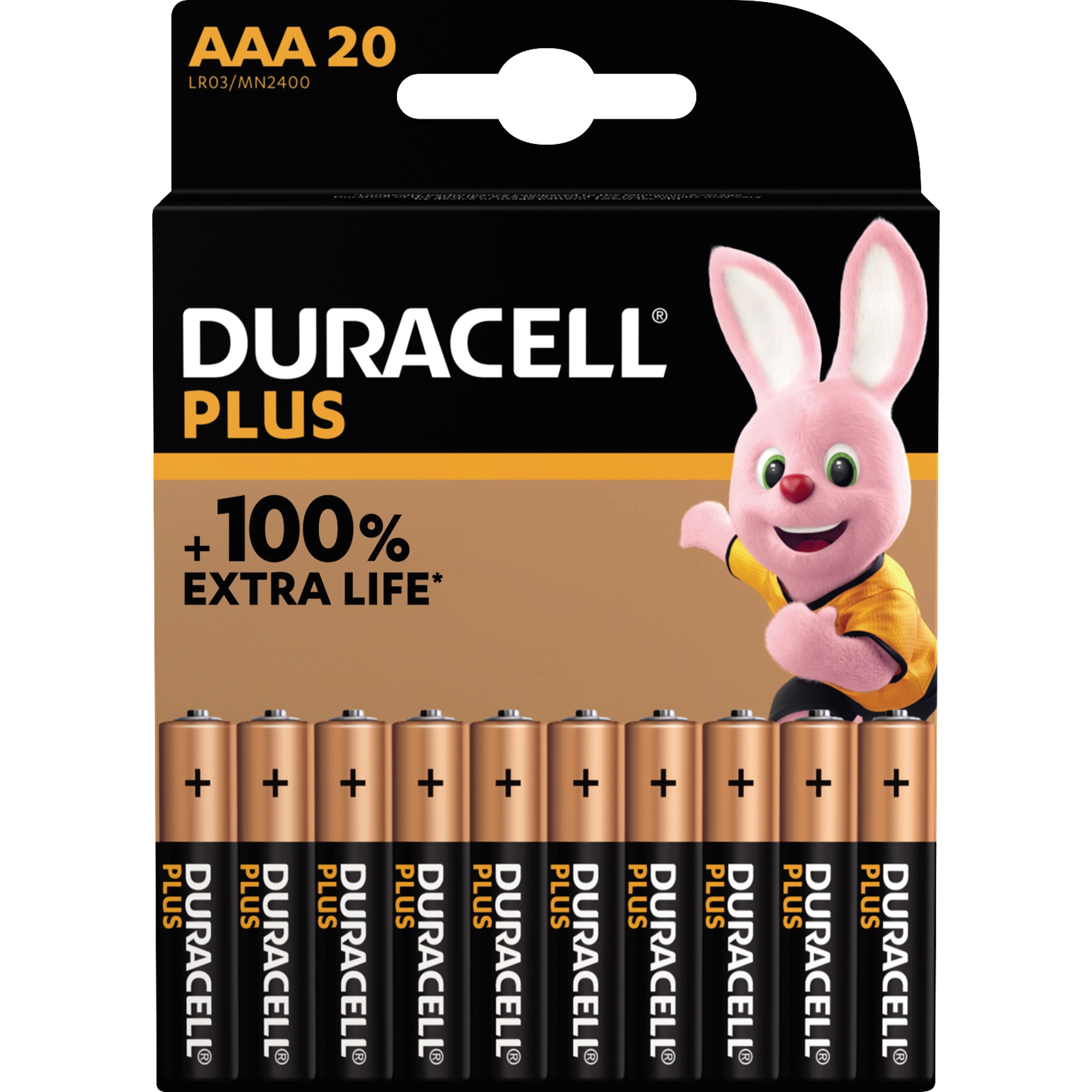 DURACELL Batterie Plus Micro AAA LR03 1,5V 20er Pack