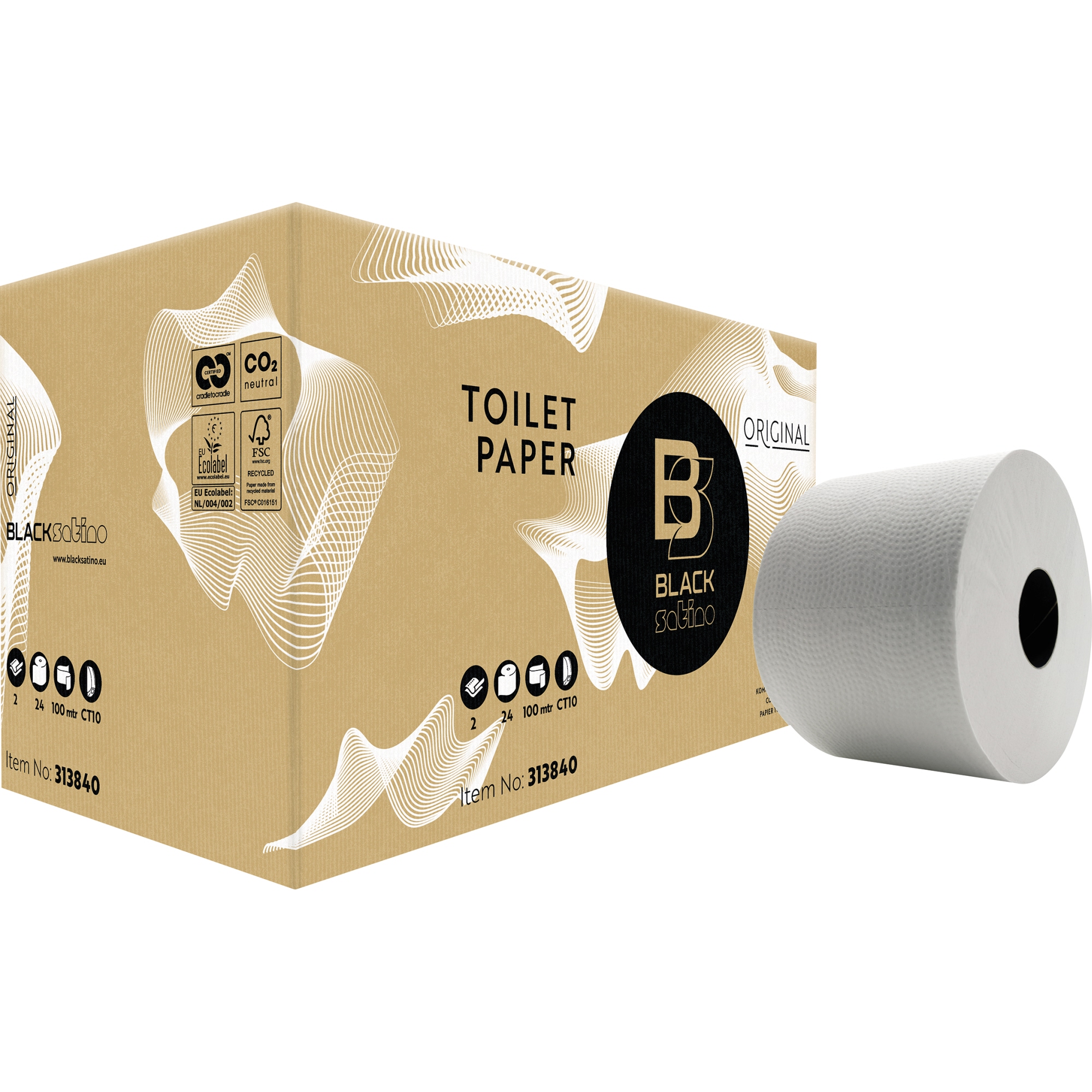 BlackSatino Toilettenpapier Original CT10 2-lagig 24er Pack