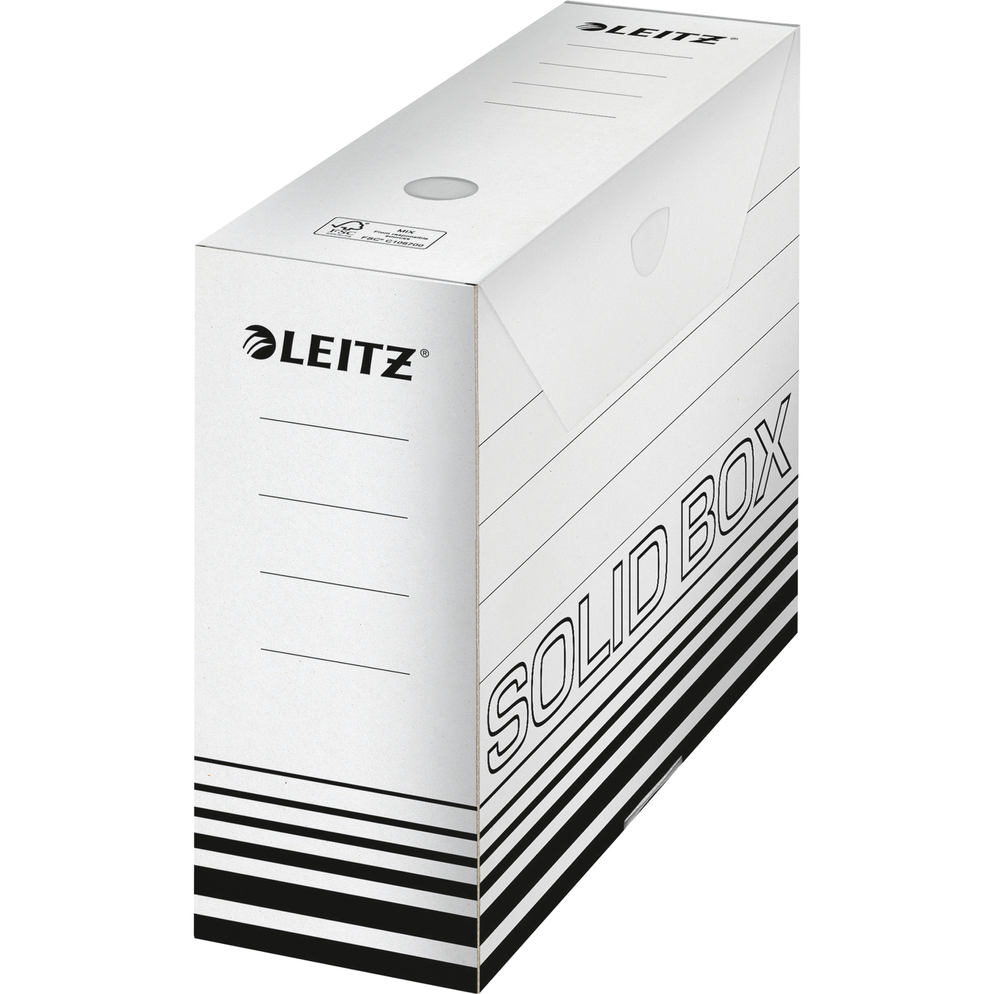 Leitz Archivschachtel Solid 10 x 25,7 x 33 cm weiß, schwarz