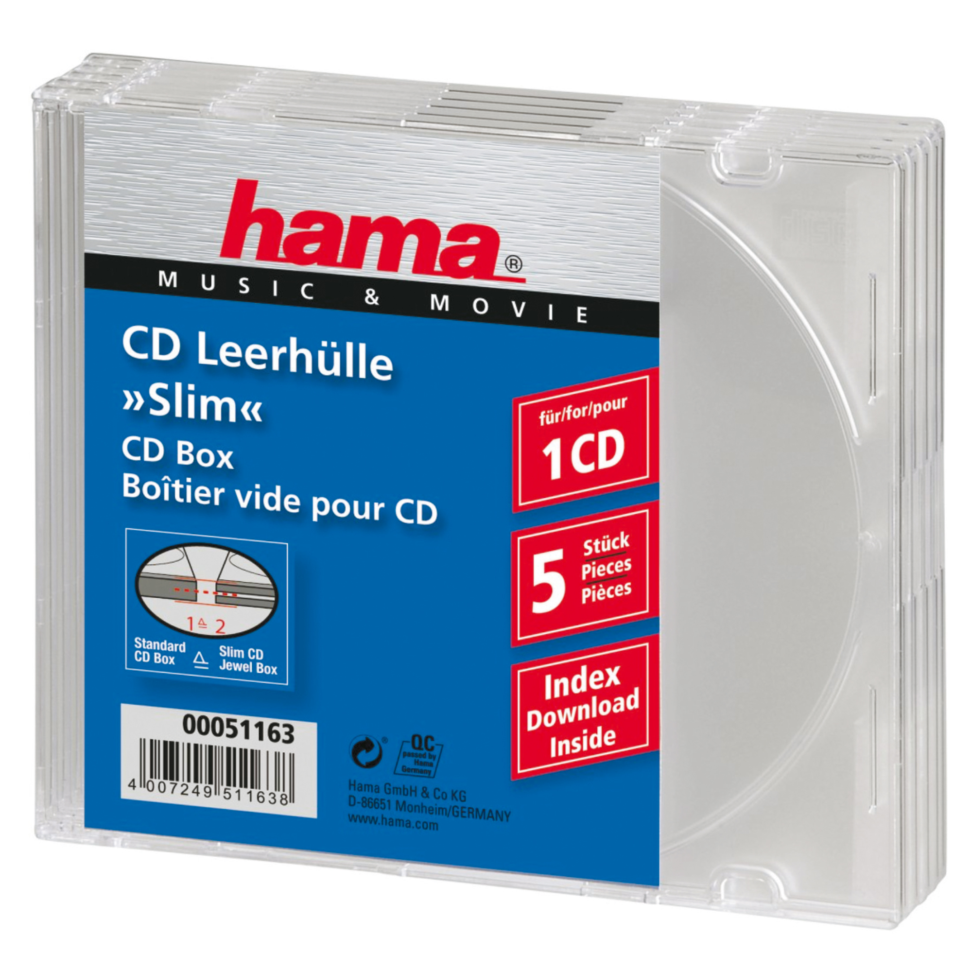 Hama CD/DVD Hardbox transparent