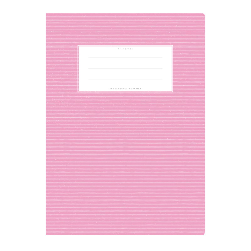 minouki Heftumschlag DIN A4 aus Recyclingpapier einfarbig rosa