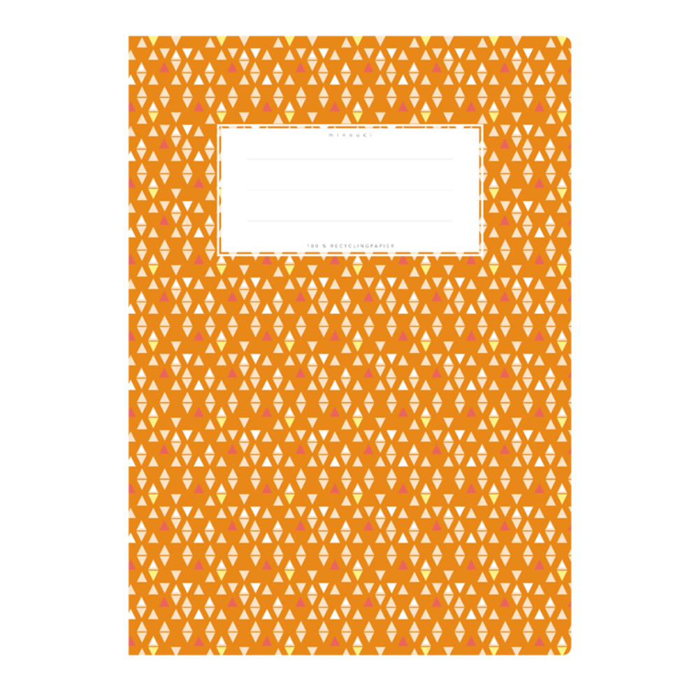 minouki Heftumschlag DIN A4 aus Recyclingpapier gemustert orange