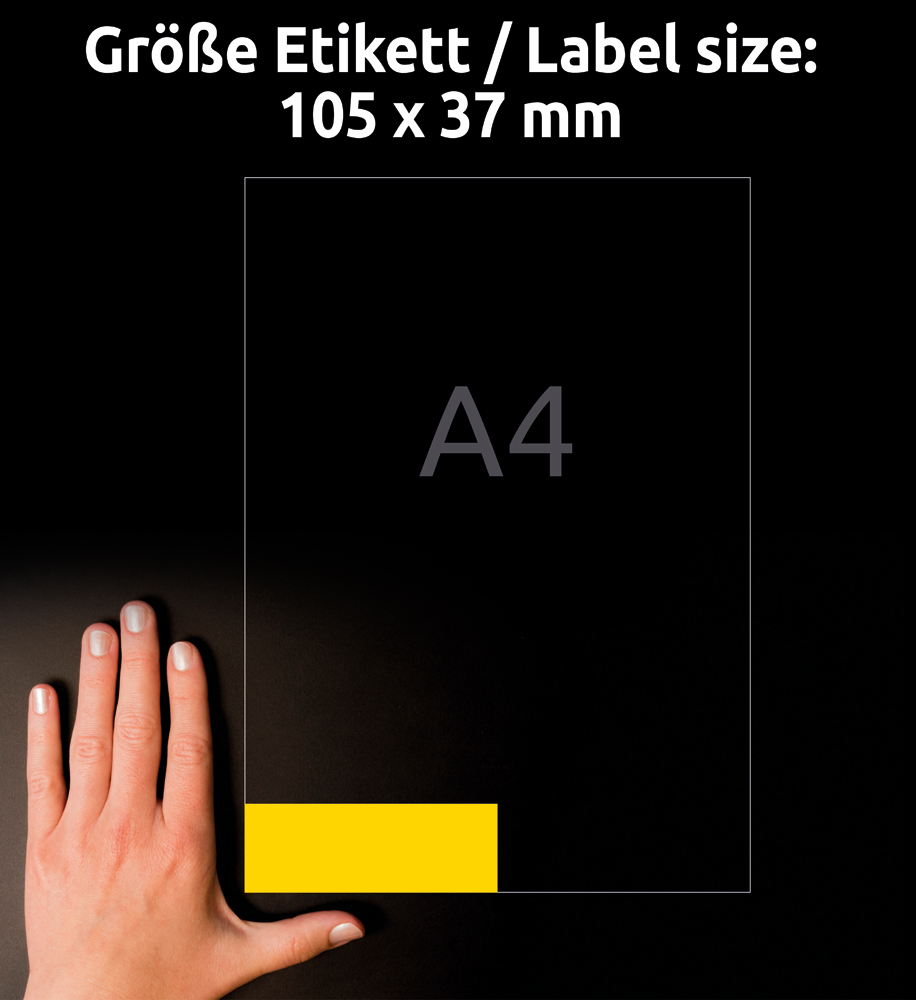 Avery Zweckform Universaletikett 105 x 37 mm farbig gelb
