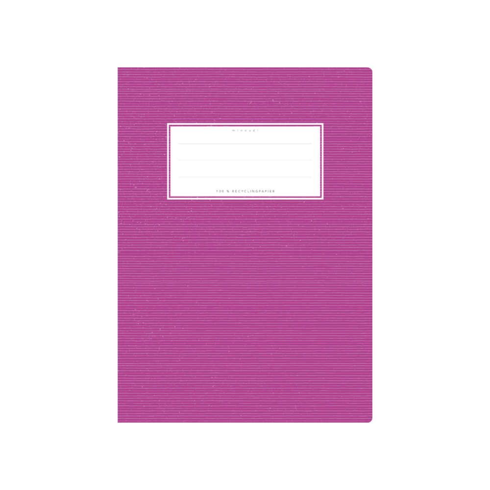 minouki Heftumschlag DIN A5 aus Recyclingpapier einfarbig lila