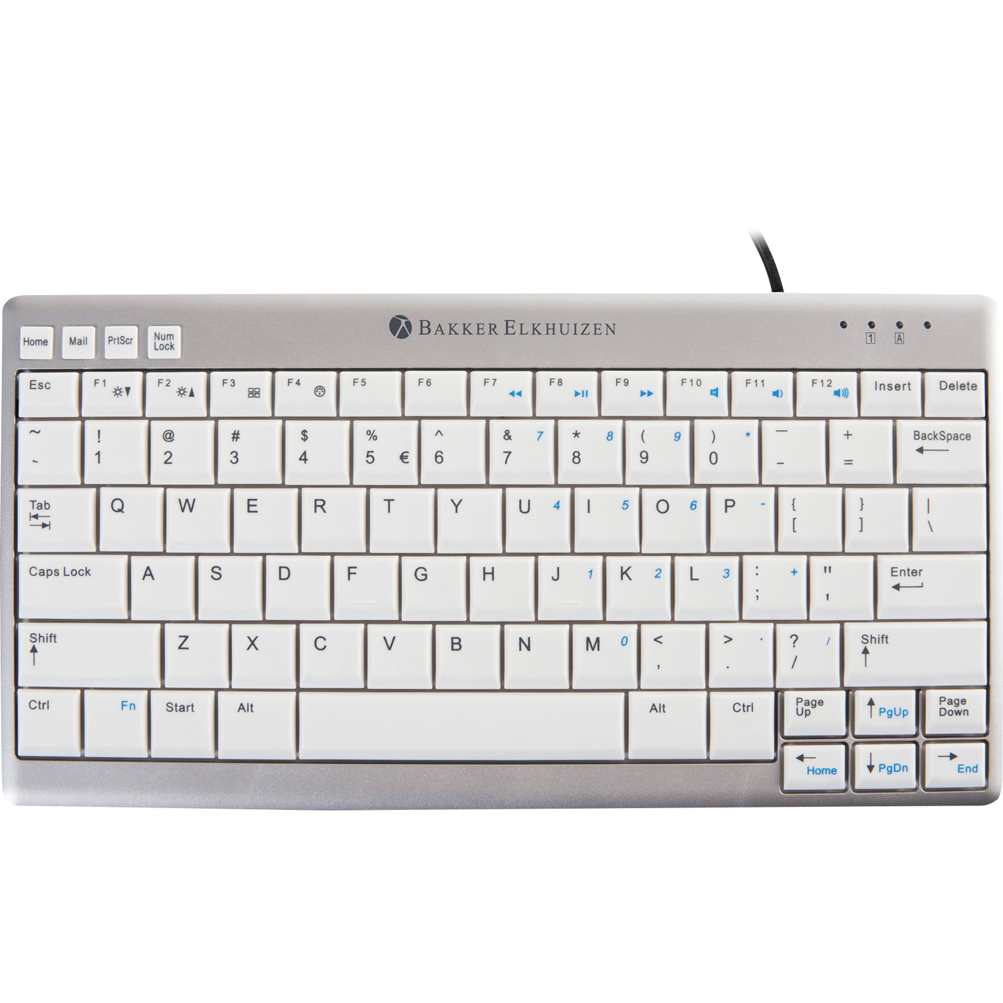 BakkerElkhuizen Tastatur UltraBoard 950 weiß, silber