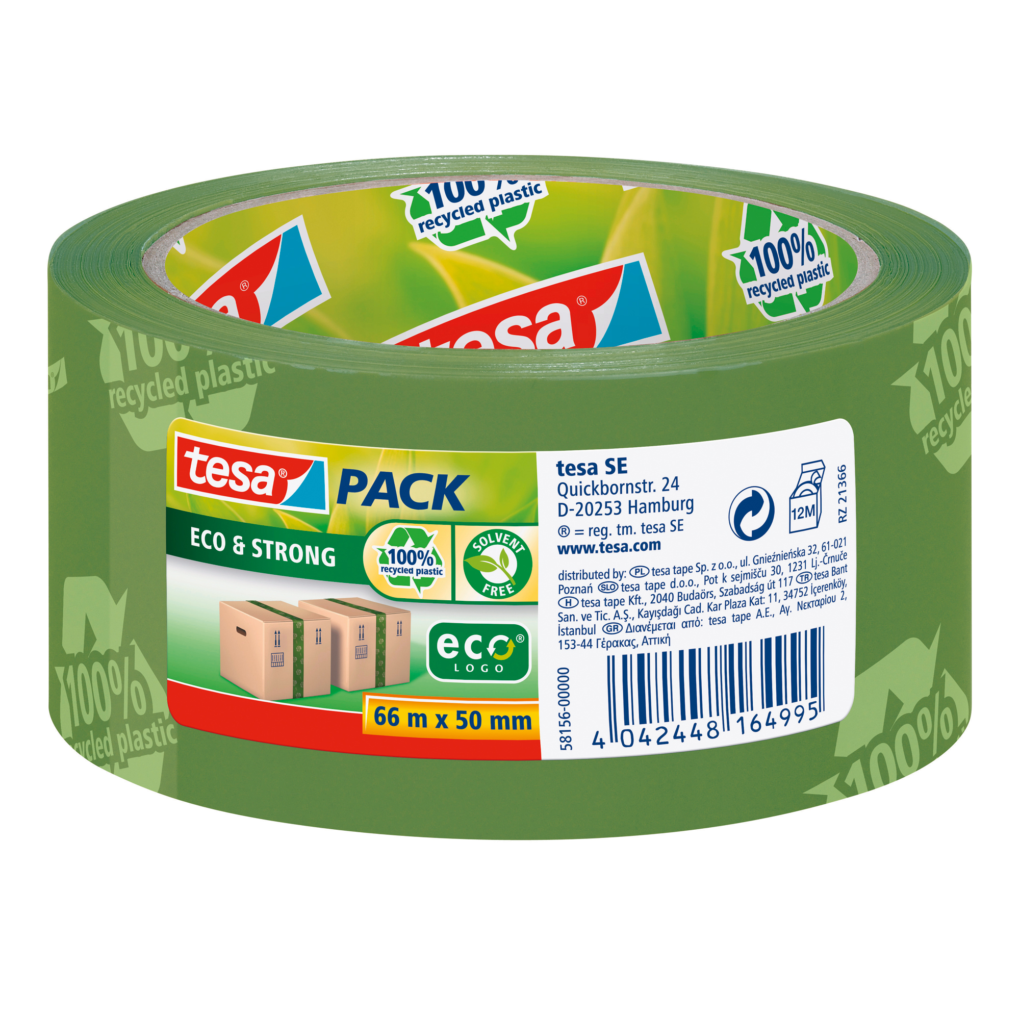 tesa® Packband tesapack® Eco & Strong mit Aufdruck grün