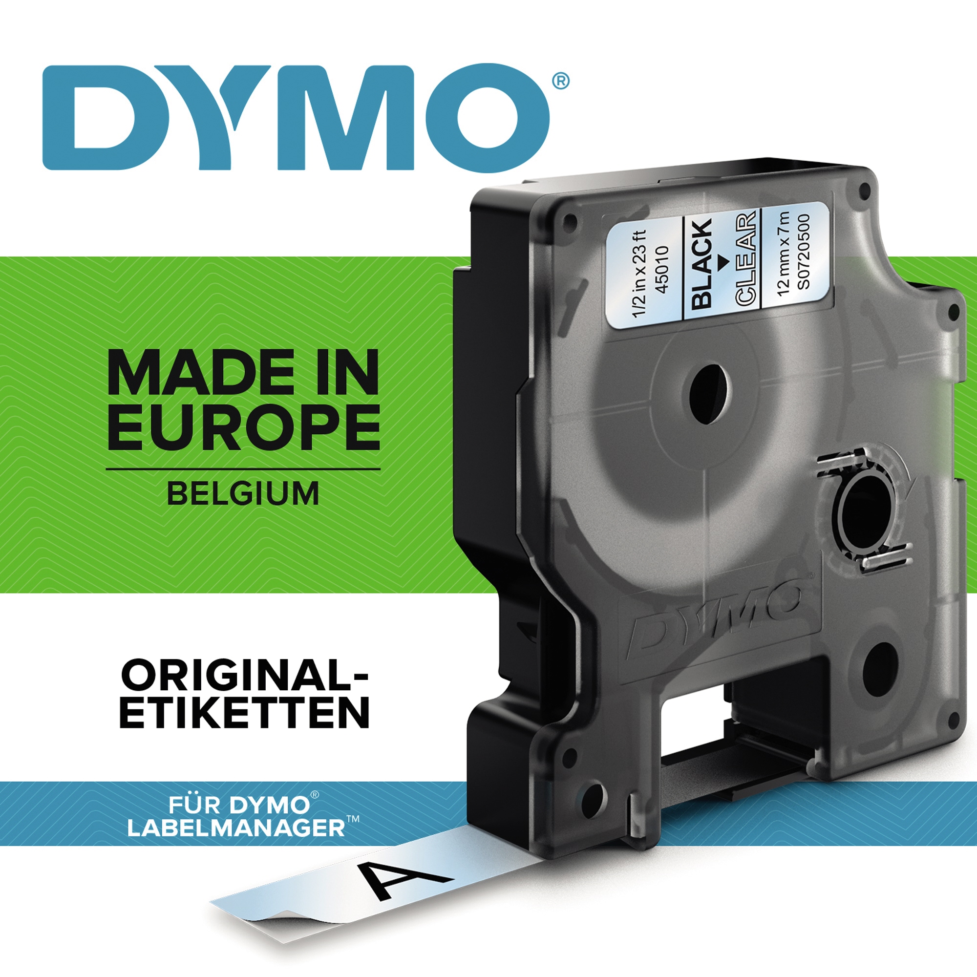 DYMO® Schriftbandkassette D1 9 mm weiß