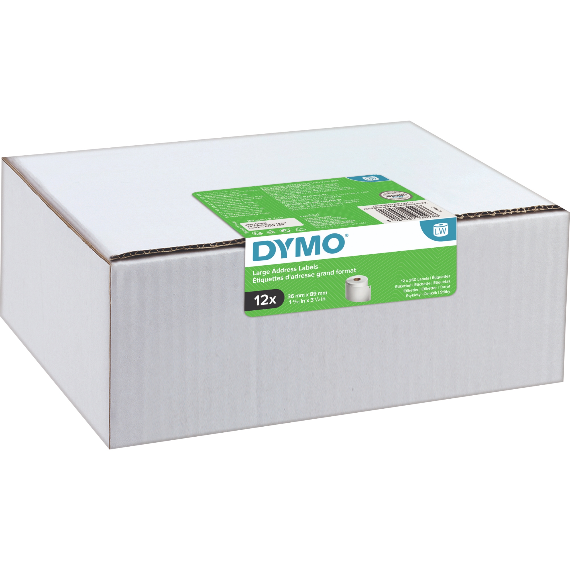 DYMO® Etikett LW 36x89mm weiß 260Etiketten 12er Pack