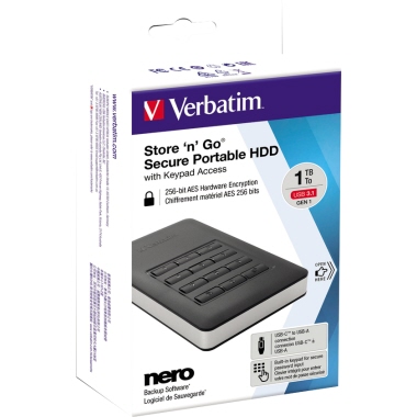 Verbatim Festplatte extern Store n Go Secure HDD