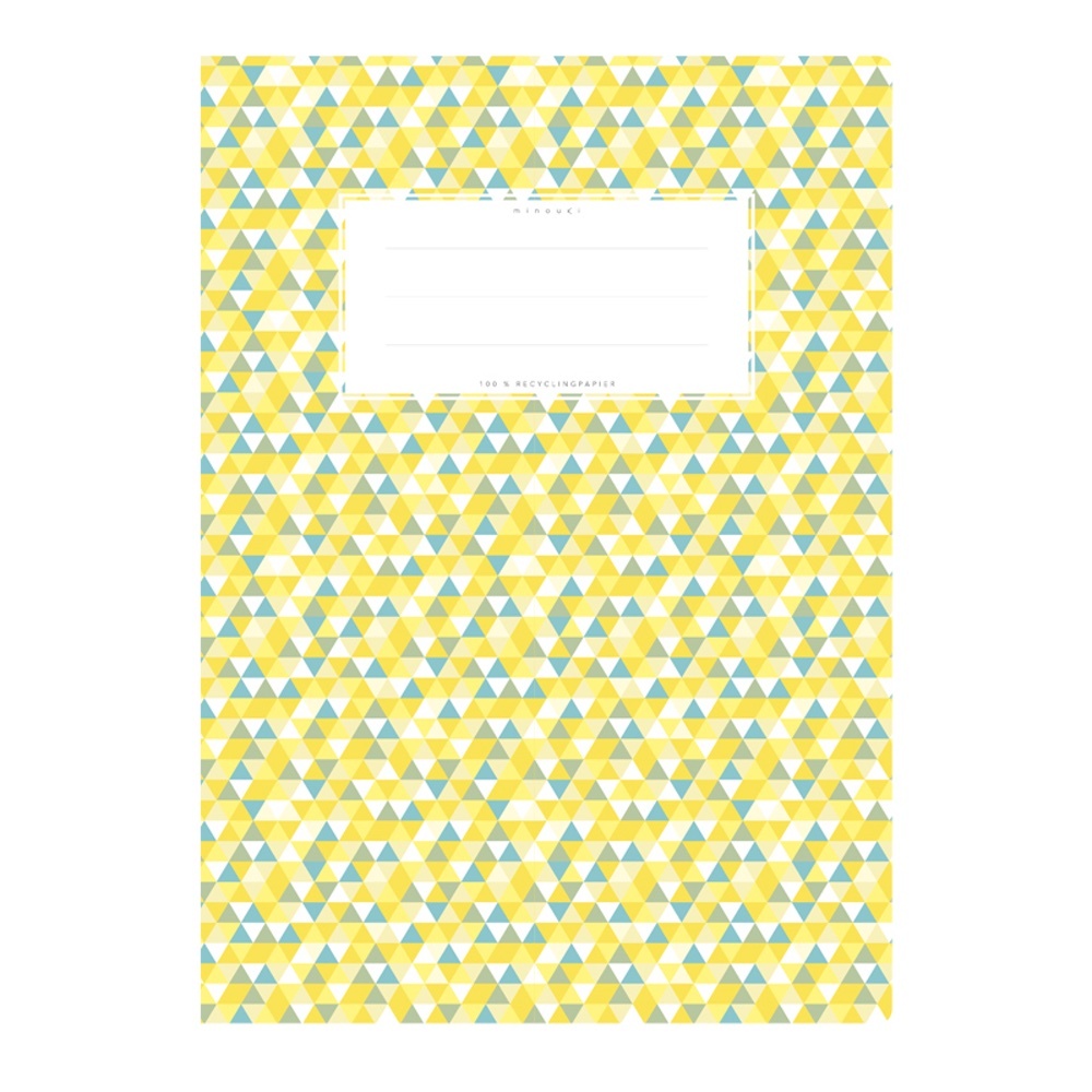 minouki Heftumschlag DIN A4 aus Recyclingpapier gemustert gelb