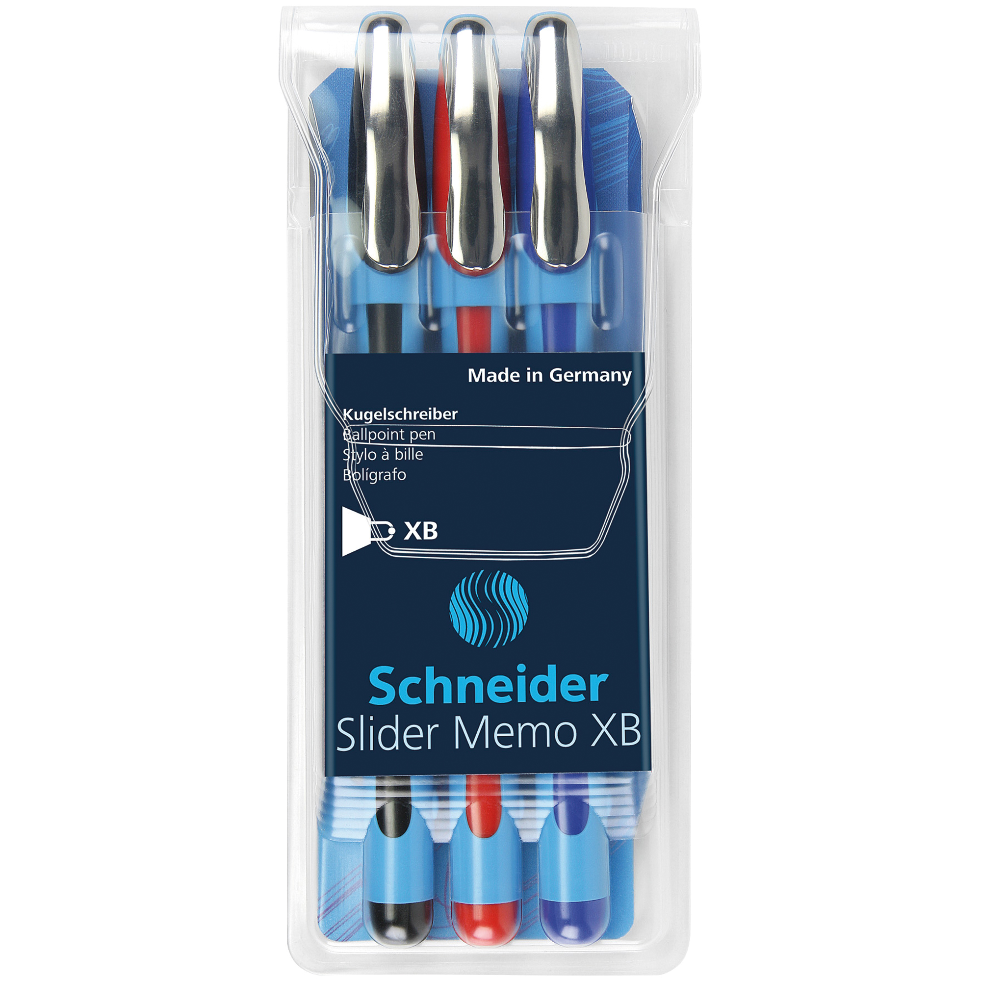Schneider Kugelschreiber Slider Memo XB 3 St./Pck. rot, blau, schwarz