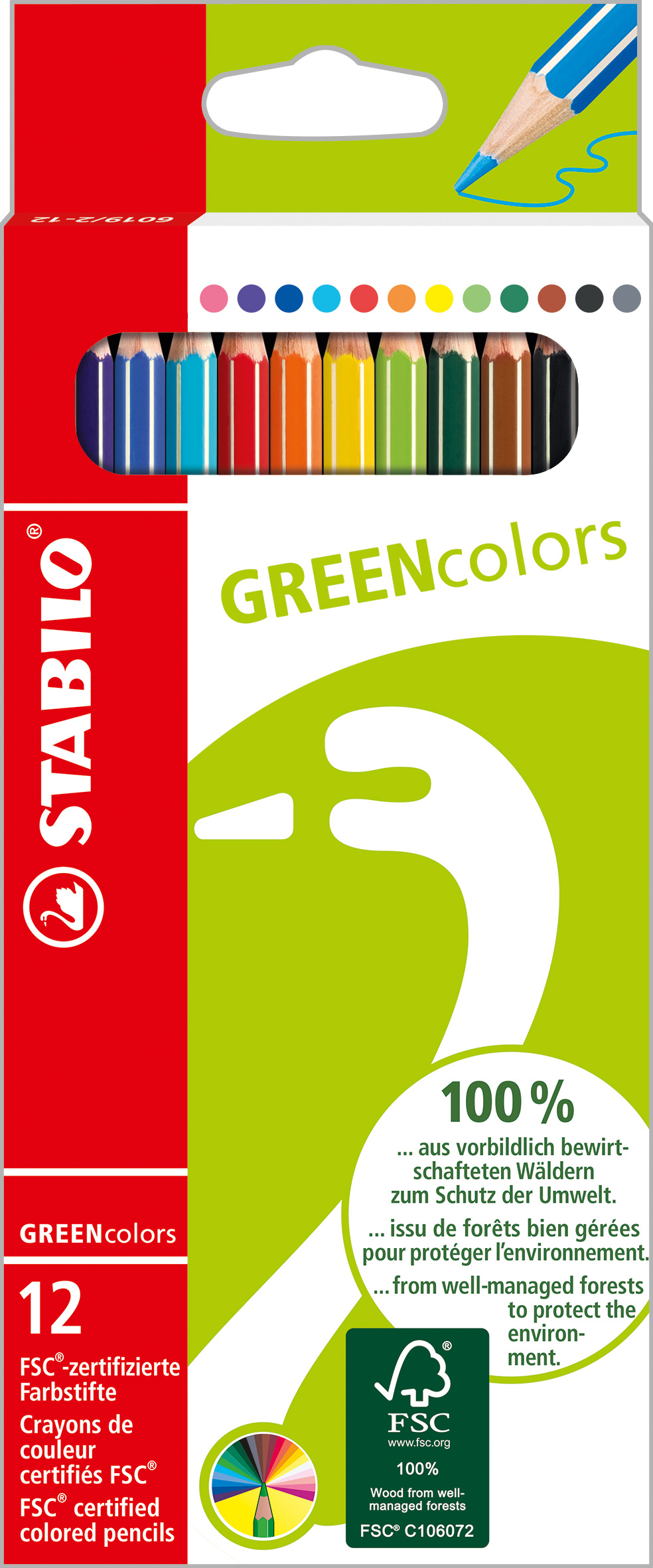 STABILO® Holzfarbstifte GREENcolors 12er Etui