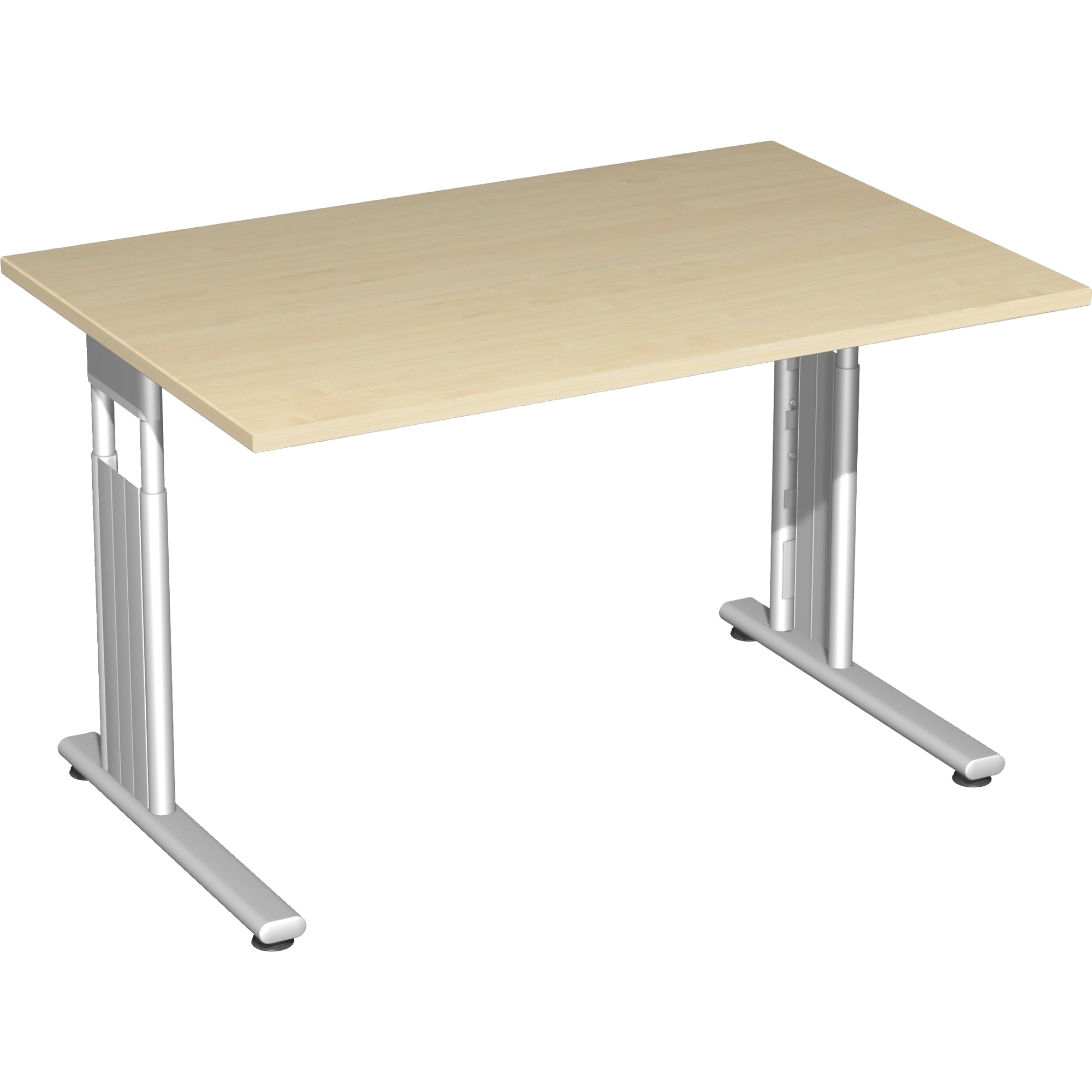 Geramöbel Schreibtisch C Fuß Flex 120 x 68-82 x 80 cm Rechteck ahorn