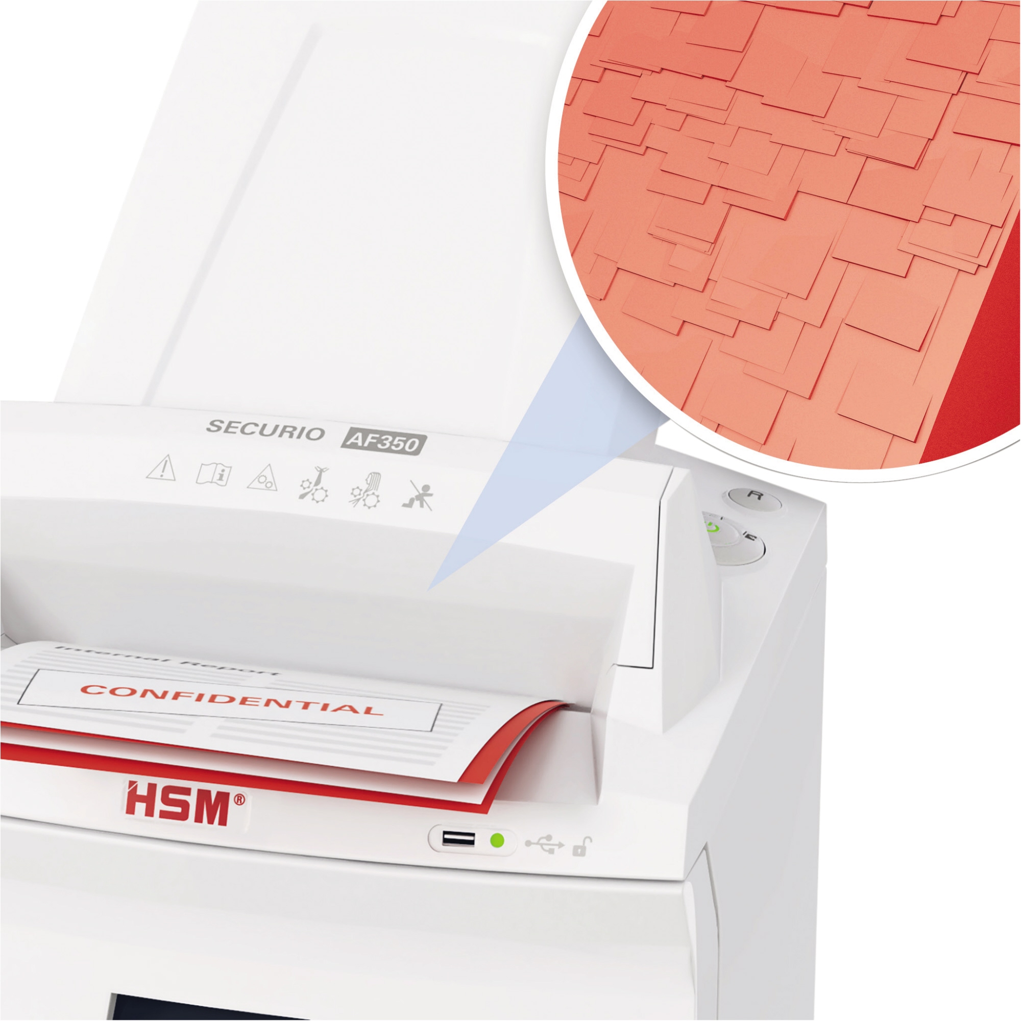 HSM® Aktenvernichter Autofeed AF350 CC 4,5x30mm weiß