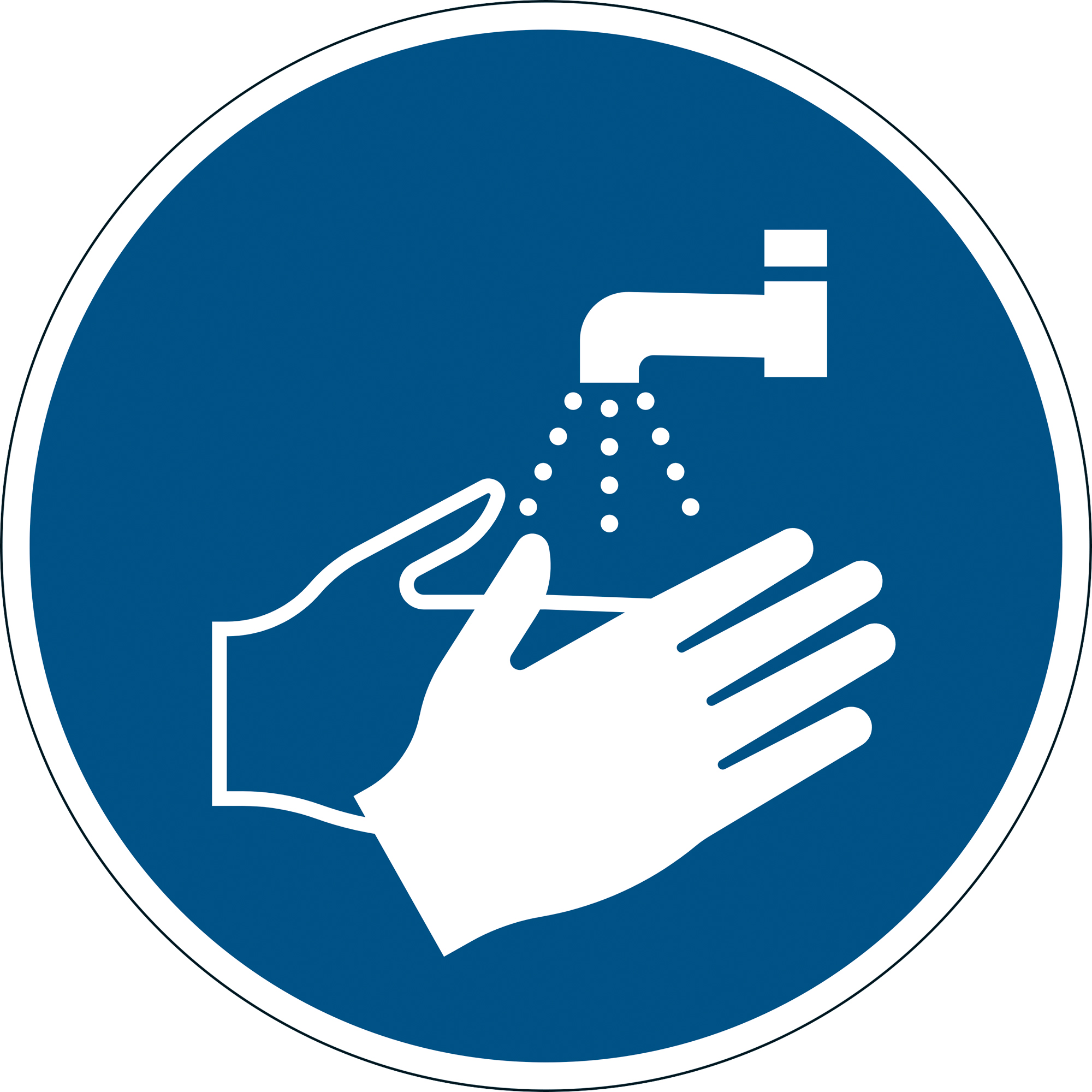 DURABLE Hinweisschild Hände waschen rot rund