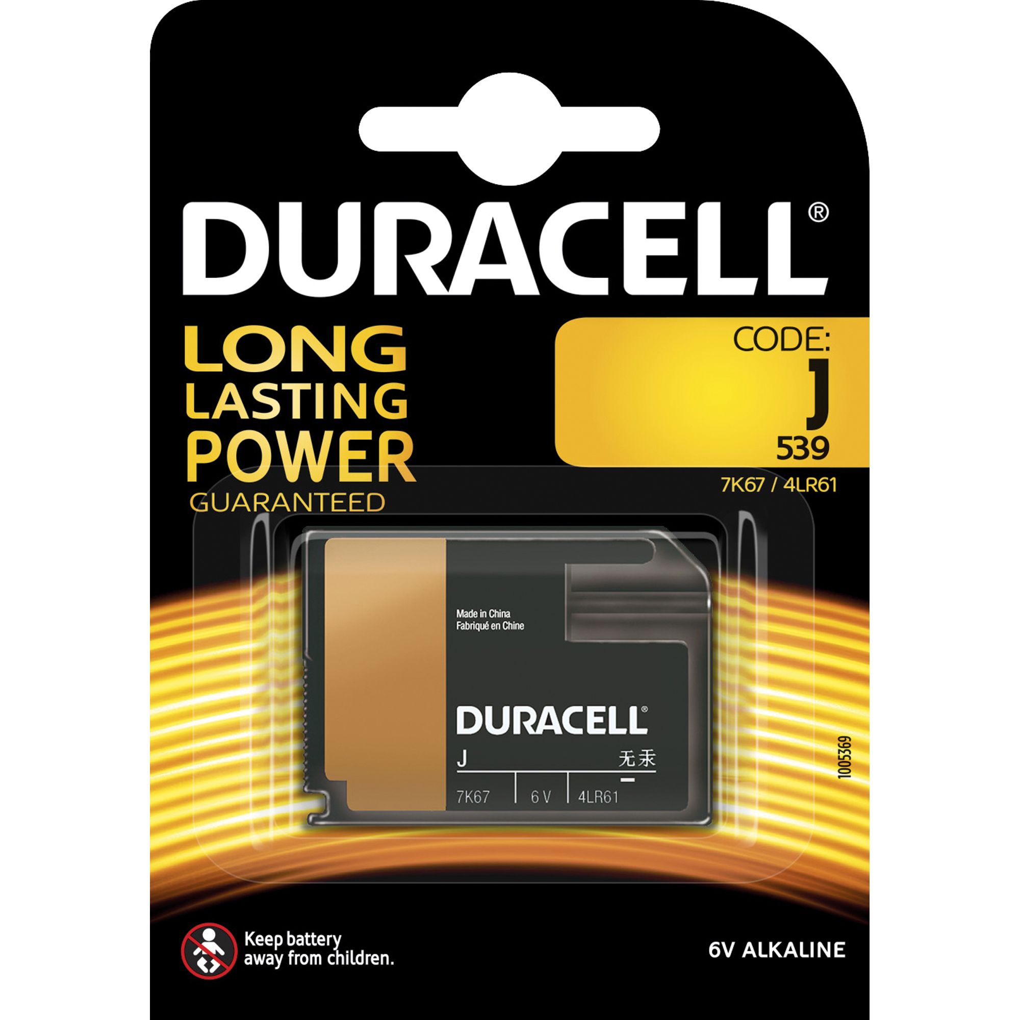DURACELL Batterie Alkaline Security 767102 J 6V Retail Blister