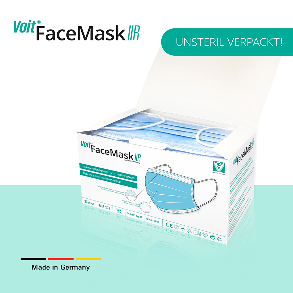 Voit OP-Masken, medizinische Gesichtsmasken Face Mask Typ IIR 50er Pack