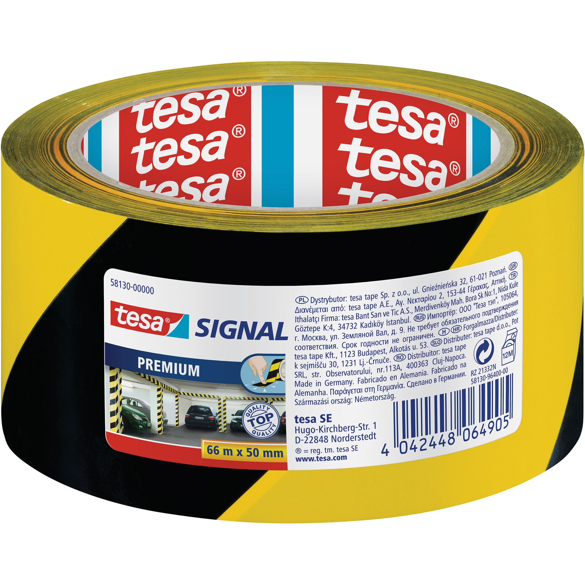 tesa® Signalklebeband Premium gelb, schwarz