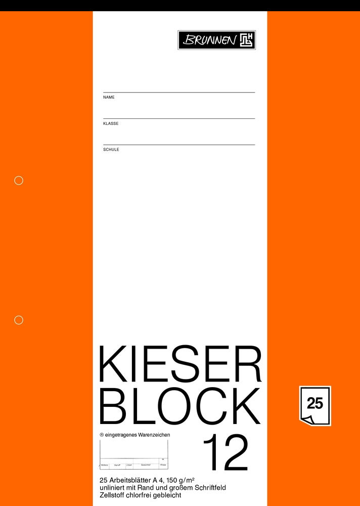 BRUNNEN Schulblock/Kieserblock DIN A4, Lineatur 14C/20, 50 Blatt