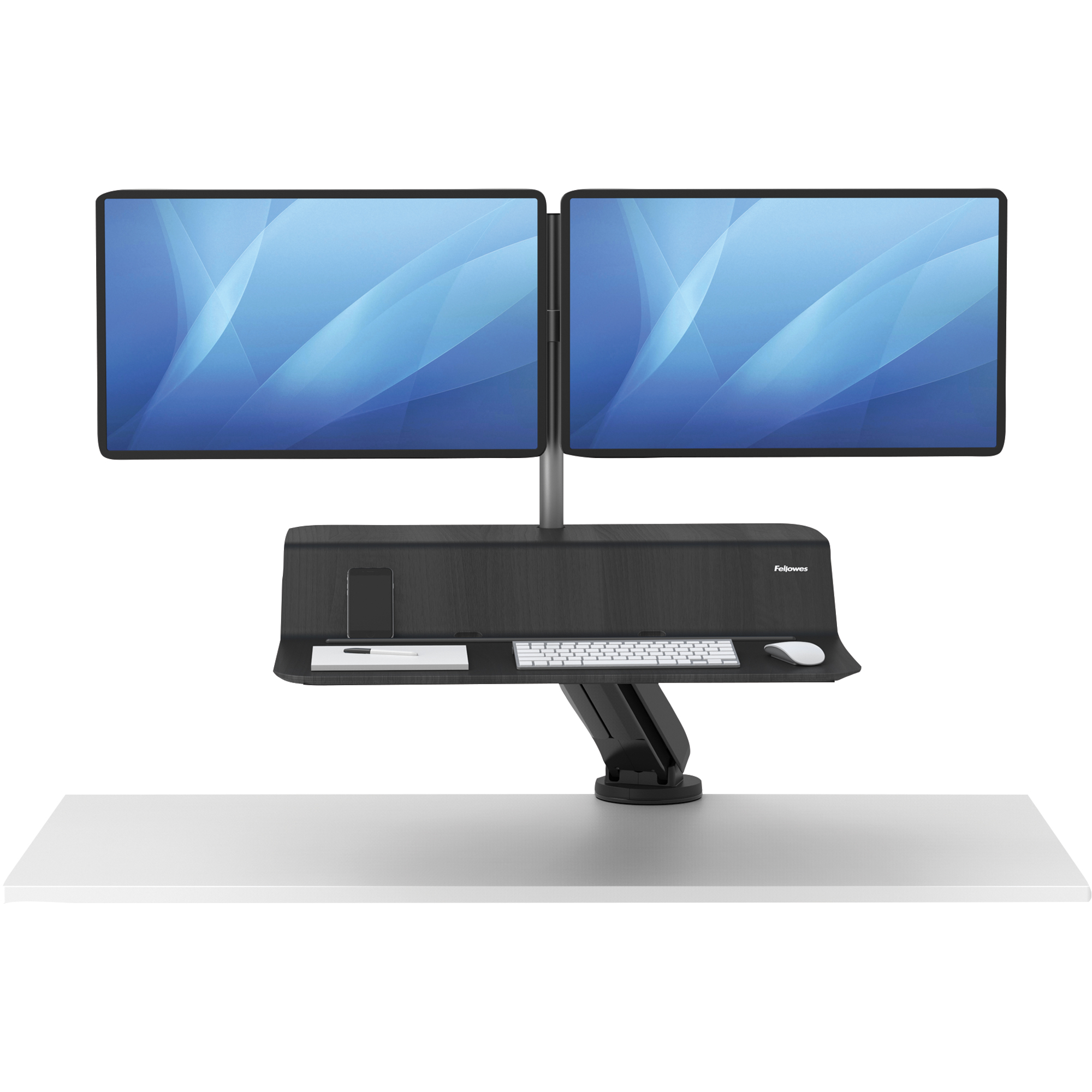 Fellowes® Sitz-Steh-Arbeitsplatz Lotus™ RT für 2 Monitore schwarz
