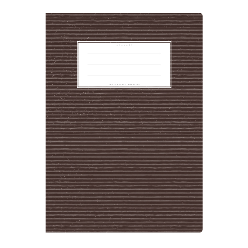 minouki Heftumschlag DIN A4 aus Recyclingpapier einfarbig braun