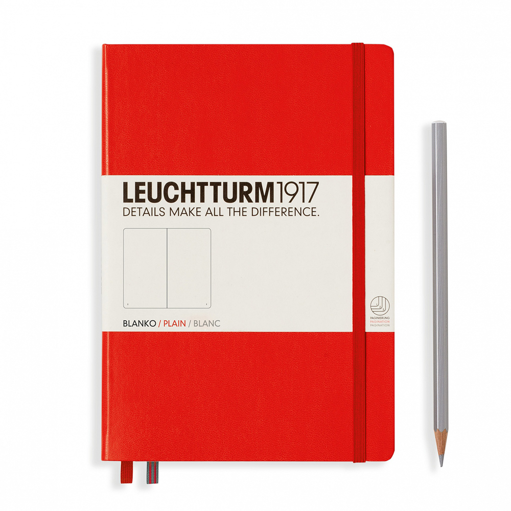 Leuchtturm Notizbuch Medium A5 rot, blanco