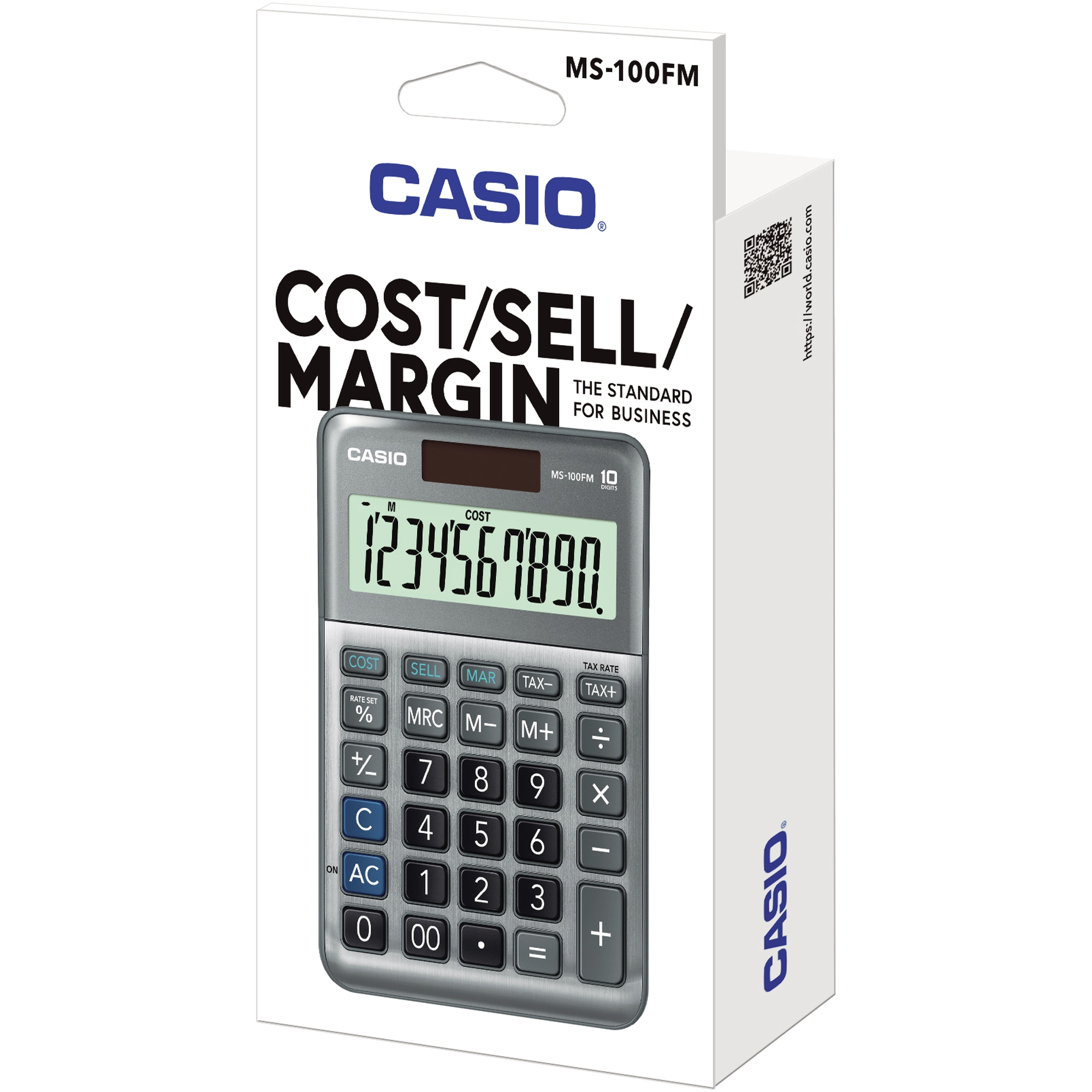 Casio Tischrechner MS-100FM 10-stellig grau