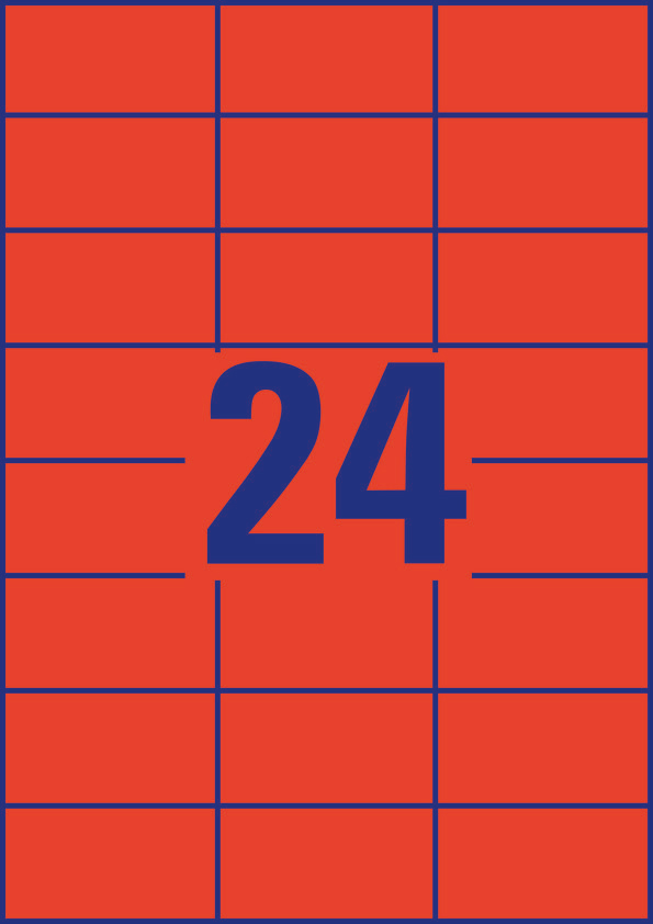 Avery Zweckform Universaletikett 70 x 37 mm, rot