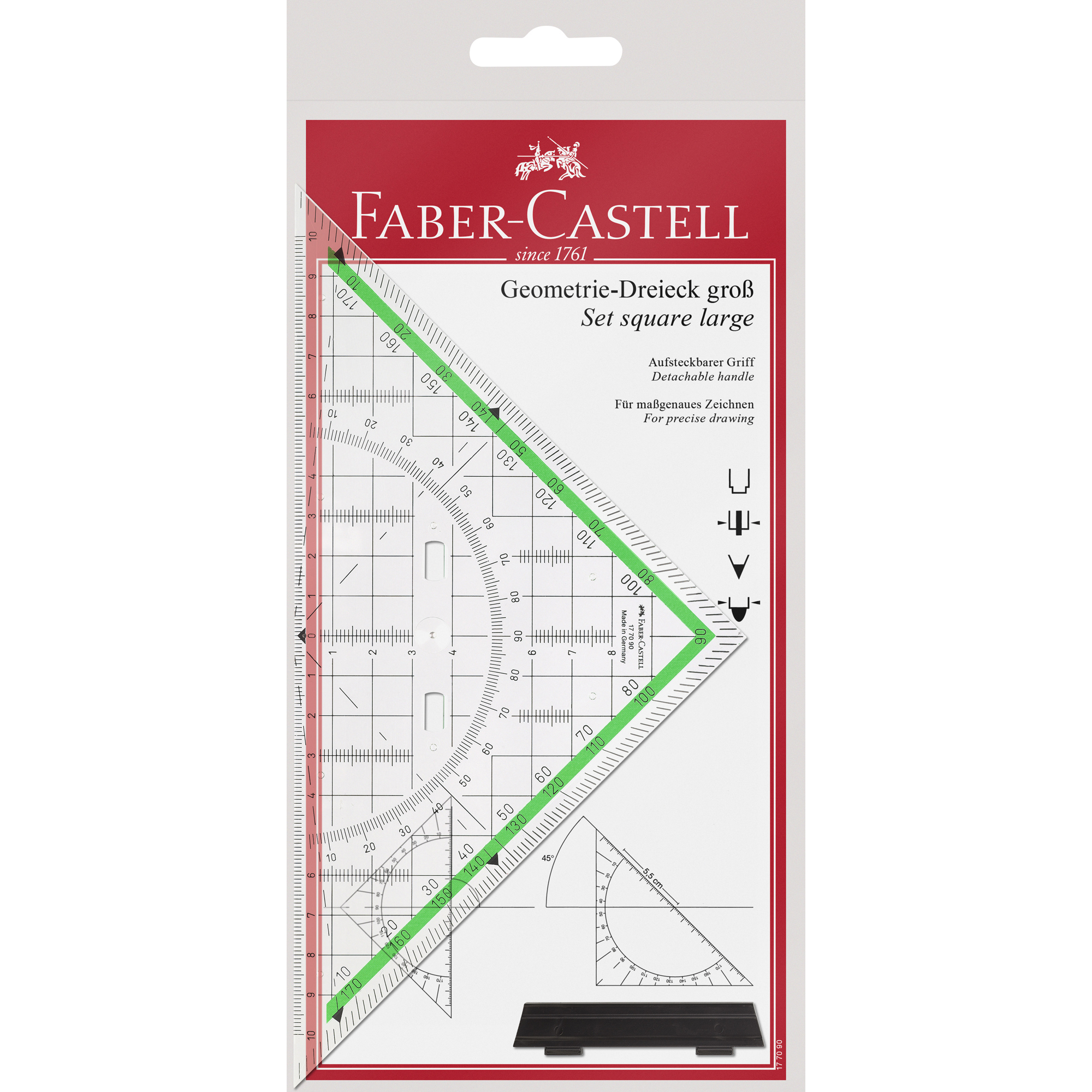 Faber-Castell Geodreieck mit Griff 22,7 cm